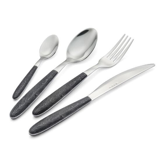 24-piece cutlery set True Wengè