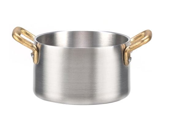 Aluminum saucepan with 2 brass handles Academy Class line, diam. 11cm