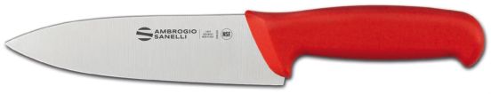 Kitchen knife, 16 cm blade, red colour, Supra line