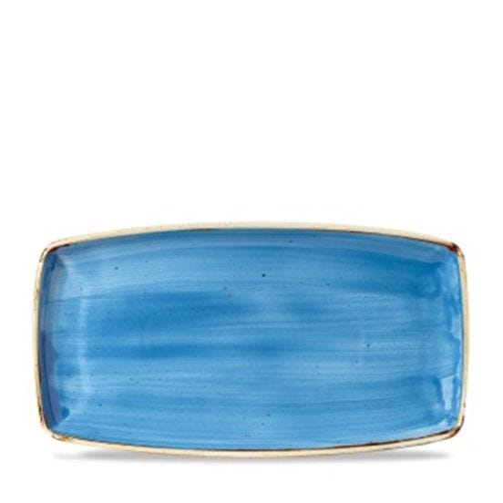 Oblong serving plate in blue stone porcelain, cm. 35x19, 12 pieces