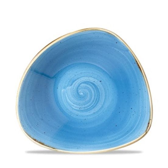 Triangular soup plate in blue stone porcelain, diam. 18.5cm, 6 pieces