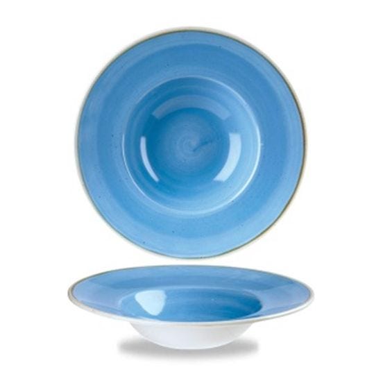 Soup plate with stone blue border, diam. 24cm, 12 pieces