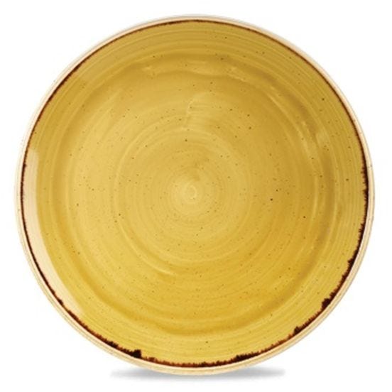 Flat plate in yellow stone porcelain, diam. 17cm, 12pcs