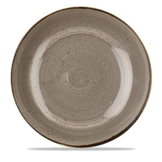 Soup plate in gray stone porcelain, diam. 18cm, 6 pieces