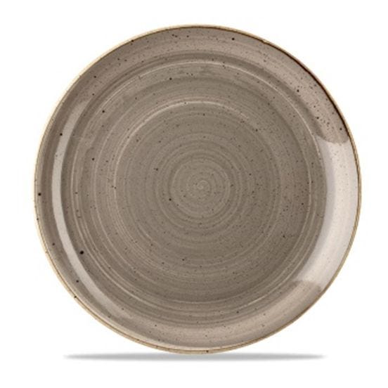 Dinner plate in gray stone porcelain, diam. 17cm, 6 pieces