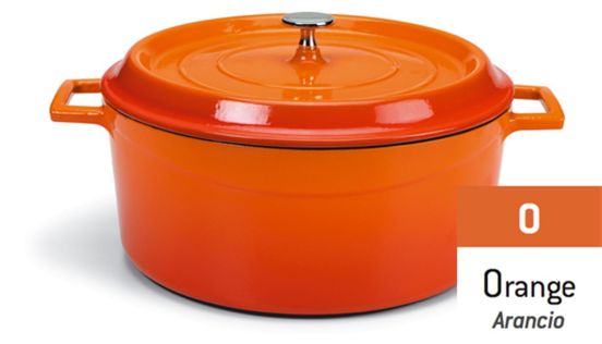 Casseruola in ghisa con coperchio e due maniglie diam. 32cm