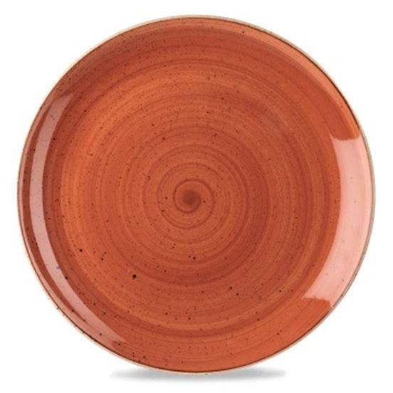 Flat plate in stone orange porcelain, diam. 32cm, 12 pieces
