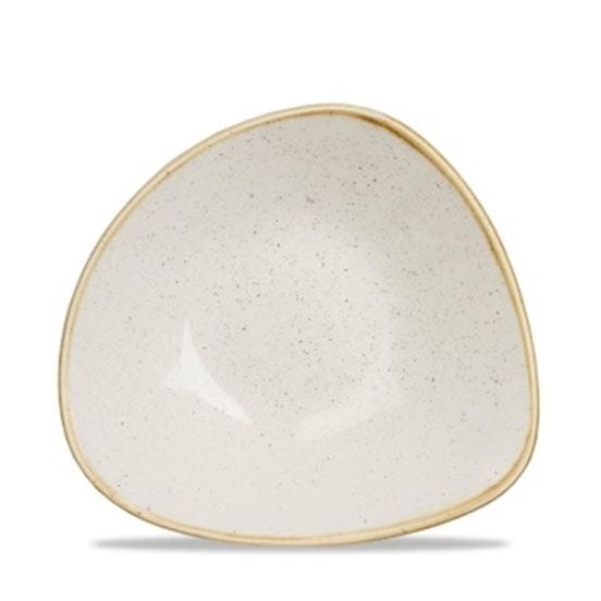Triangular soup plate in white stone porcelain, diam. 19cm, 6 pieces