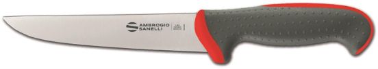 Straight boning knife, 16 cm blade, red colour, Tecna line