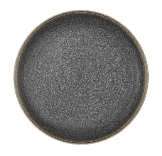 Flat plate in melamine, Rena Nera Line, diam. 26.7cm - 6 pieces