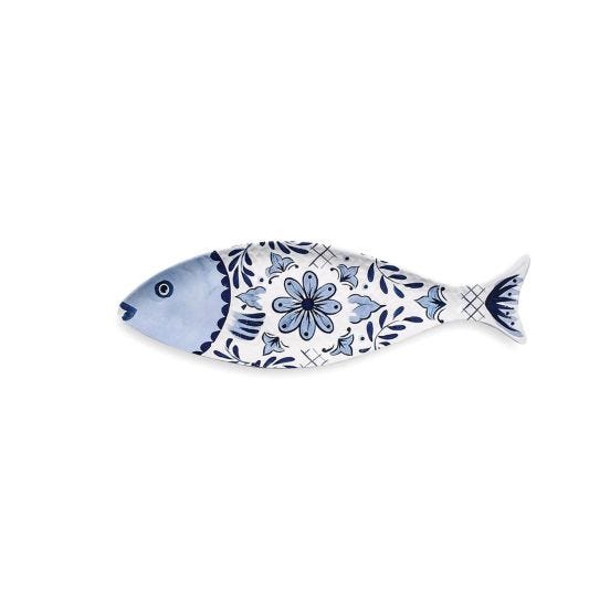 Long fish tray in melamine, Santorini line, dim. 47x14cm