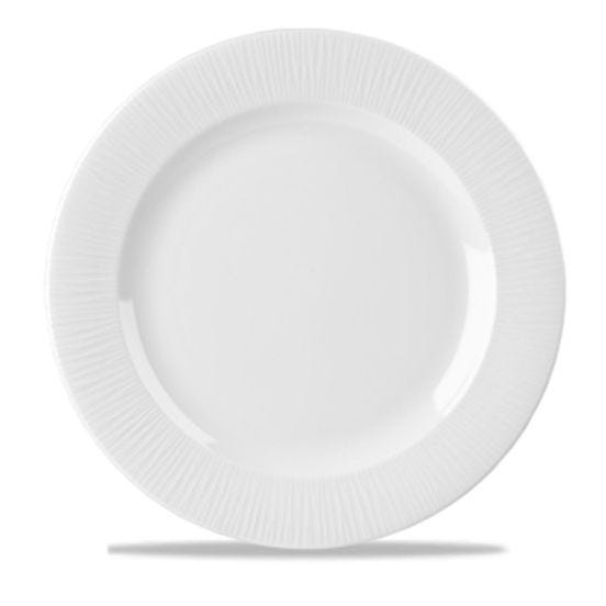 White porcelain dinner plate Bamboo line, diam. 17cm, 12pcs