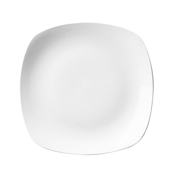 White square plate in porcelain X Squared line, diam. 17cm, 12pcs