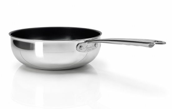 Padella a mantecare in Alu-Inox 1907 2ply antiaderente PFAS Free, un manico, diam. 20cm