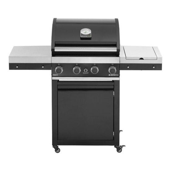 Barbecue a gas GPL Premium G4 con 4 fuochi e trolley | Grandpro