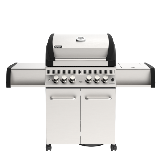 Barbecue a gas Paramount con carrello, 6 fuochi, bruciatore laterale e bruciatore posteriore, acciaio inox - Broil Chef