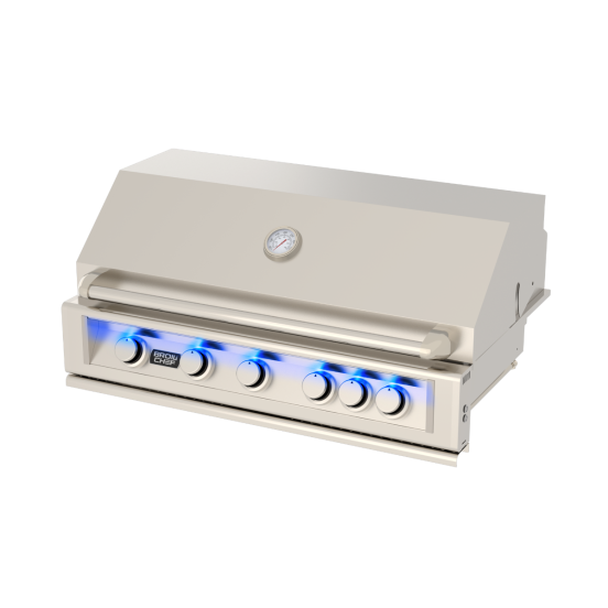 Premium Built-In Gas Barbecue, 6 Burners and Rear Burner, Stainless Steel - Broil Chef