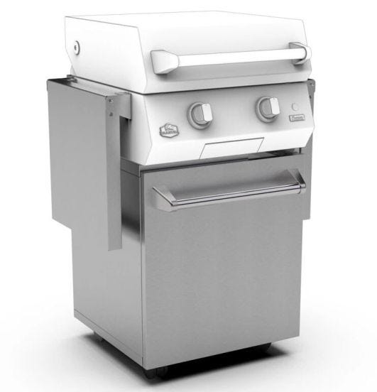 Carrello per plancha 20 in acciaio inox Brabura