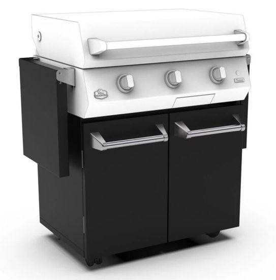 Carrello per plancha 30 in acciaio verniciato Matte nero Brabura