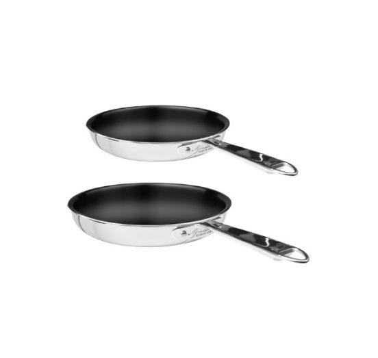 Set of 2 1907 Alu-Inox 2ply Non-Stick PFAS Free Pans, 24/28cm diameter
