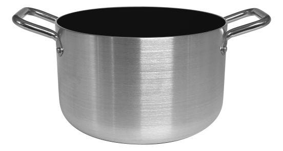 Basic high saucepan in non-stick aluminum for induction with two stainless steel handles, 3 mm thick, diam. 28 cm