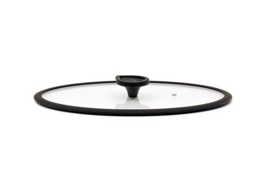 Oval tempered glass lid, dim. 26x38cm