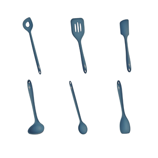 Set 6 pezzi utensili per cucina in silicone linea Trend Blu