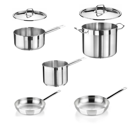 Stainless steel battery for induction, Professional line, 7 pieces