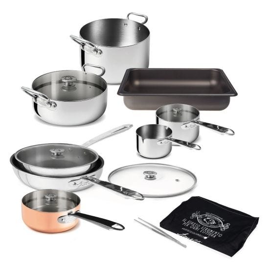 Agnellli Pots and Pans Mix Battery, Complete Set for Induction, 13 Pieces